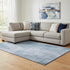 8' X 10' Blue And Sky Blue Abstract Washable Area Rug With UV Protection