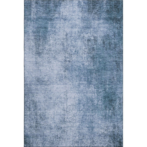 8' X 10' Blue And Sky Blue Abstract Washable Area Rug With UV Protection