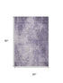 5' X 8' Lavender And Gray Abstract Washable Area Rug With UV Protection