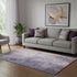 5' X 8' Lavender And Gray Abstract Washable Area Rug With UV Protection