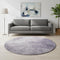 8' Lavender And Gray Abstract Washable Round Rug With UV Protection
