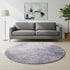 8' Lavender And Gray Abstract Washable Round Rug With UV Protection
