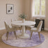 8' Lavender And Gray Abstract Washable Round Rug With UV Protection