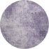 8' Lavender And Gray Abstract Washable Round Rug With UV Protection