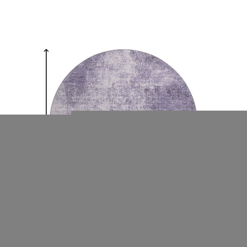 8' Lavender And Gray Abstract Washable Round Rug With UV Protection