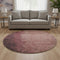 8' Coral And Burgundy Abstract Washable Round Rug With UV Protection