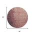 8' Coral And Burgundy Abstract Washable Round Rug With UV Protection