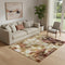 5' X 8' Rust And Copper Abstract Washable Area Rug With UV Protection