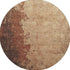 8' Rust And Copper Abstract Washable Round Rug With UV Protection