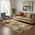 5' X 8' Beige Gray And Rust Geometric Washable Area Rug With UV Protection