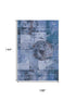 9' X 12' Blue And Gray Geometric Washable Area Rug With UV Protection