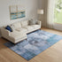 9' X 12' Blue And Gray Geometric Washable Area Rug With UV Protection