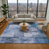 9' X 12' Blue And Gray Geometric Washable Area Rug With UV Protection