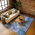 9' X 12' Blue And Gray Geometric Washable Area Rug With UV Protection