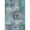 8' X 10' Teal And Gray Geometric Washable Area Rug With UV Protection