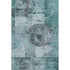 8' X 10' Teal And Gray Geometric Washable Area Rug With UV Protection