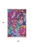 5' X 8' Blush Blue And Yellow Geometric Washable Area Rug With UV Protection