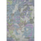 5' X 8' Blue Green And Lavender Geometric Washable Area Rug With UV Protection