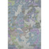 5' X 8' Blue Green And Lavender Geometric Washable Area Rug With UV Protection
