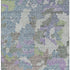 5' X 8' Blue Green And Lavender Geometric Washable Area Rug With UV Protection
