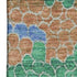 8' X 10' Green Copper And Blue Geometric Washable Area Rug With UV Protection