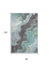 8' X 10' Teal Gray And Ivory Abstract Washable Area Rug With UV Protection