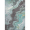 8' X 10' Teal Gray And Ivory Abstract Washable Area Rug With UV Protection