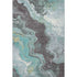 8' X 10' Teal Gray And Ivory Abstract Washable Area Rug With UV Protection