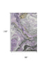 8' X 10' Lavender Gray And Ivory Abstract Washable Area Rug With UV Protection