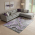 9' X 12' Lavender Gray And Ivory Abstract Washable Area Rug With UV Protection