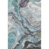 8' X 10' Teal Gray And Ivory Abstract Washable Area Rug With UV Protection