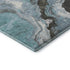 8' X 10' Teal Gray And Ivory Abstract Washable Area Rug With UV Protection