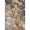 5' X 8' Gold Gray And Ivory Abstract Washable Area Rug With UV Protection