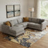 9' X 12' Gold Gray And Ivory Abstract Washable Area Rug With UV Protection