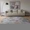 8' Lavender Beige And Gray Abstract Washable Round Rug With UV Protection