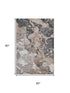 5' X 8' Coffee Gray And Ivory Abstract Washable Area Rug With UV Protection