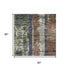5' X 8' Blush Sage And Gold Striped Washable Area Rug With UV Protection
