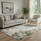 5' X 8' Blush Sage And Gold Striped Washable Area Rug With UV Protection