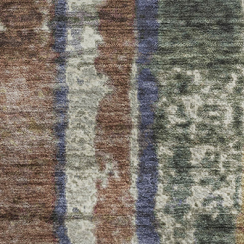 5' X 8' Blush Sage And Gold Striped Washable Area Rug With UV Protection