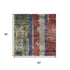 5' X 8' Beige Orange And Blue Striped Washable Area Rug With UV Protection