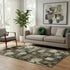 5' X 8' Beige Orange And Blue Striped Washable Area Rug With UV Protection