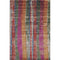 5' X 8' Beige Orange And Blue Striped Washable Area Rug With UV Protection