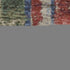 8' Beige Orange And Blue Striped Washable Round Rug With UV Protection
