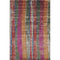 8' X 10' Beige Orange And Blue Striped Washable Area Rug With UV Protection