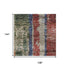 9' X 12' Beige Orange And Blue Striped Washable Area Rug With UV Protection
