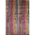 9' X 12' Beige Orange And Blue Striped Washable Area Rug With UV Protection