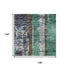 9' X 12' Teal Green And Ivory Striped Washable Area Rug With UV Protection