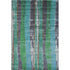 9' X 12' Teal Green And Ivory Striped Washable Area Rug With UV Protection