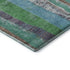9' X 12' Teal Green And Ivory Striped Washable Area Rug With UV Protection