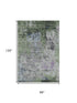 8' X 10' Fern Green Gray And Ivory Abstract Washable Area Rug With UV Protection